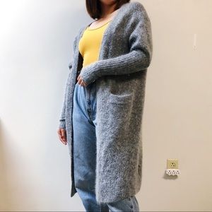 Acne Studios Raya Mohair cardigan in grey melange